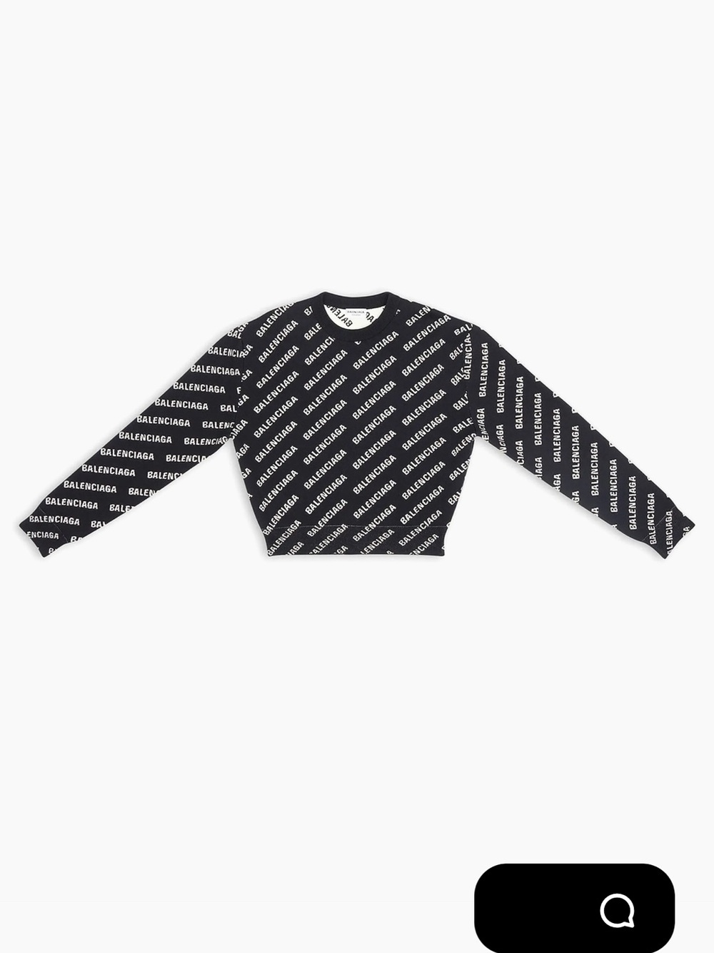 Balenciaga Black and White All-Over Logo Crewneck Sweater